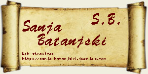 Sanja Batanjski vizit kartica